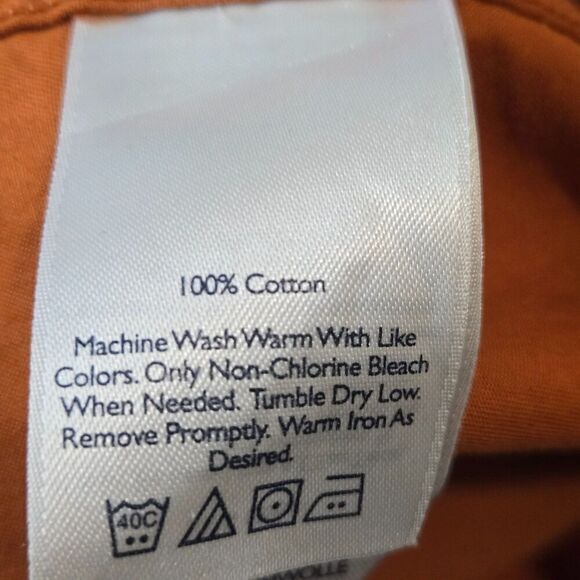 VTG Eddie Bauer Mens Relaxed Fit Collared Dress Shirt Sz XL Tall Orange Casual - Picture 10 of 10